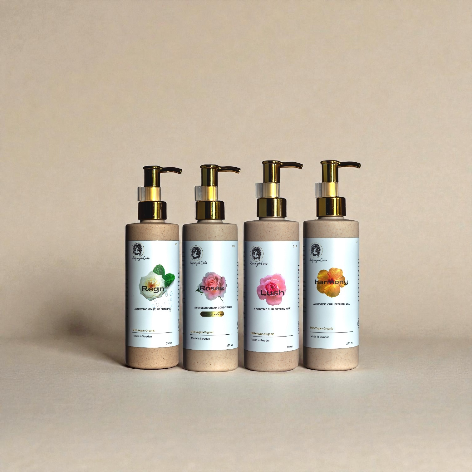 Rapunzel Coils low porosity curl kit, that washes, moisturizes, improves definition and reduced frizz.